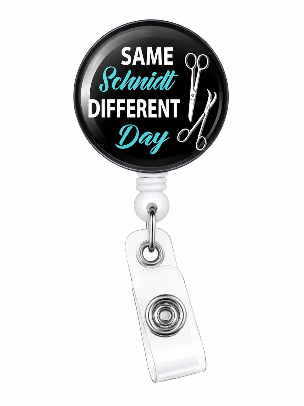 Badge Reel ID Holder - Same Schnidt Different Day (Black/Teal)